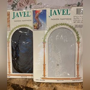 Javel Pantyhose Set of 2 pairs, White and Black, Size-Queen.